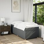 vidaXL Sommier à lattes de lit avec matelas Gris foncé 80x200 cm Tissu