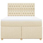 vidaXL Sommier à lattes de lit avec matelas Crème 160x200 cm Tissu