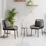 vidaXL Ensemble de salle à manger pour jardin 3 Pièces Noir et anthracite