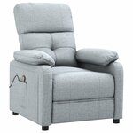 vidaXL Fauteuil de massage Gris clair Tissu