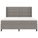 vidaXL Lit à ressort LED avec matelas Taupe 180 x 200 cm tissu