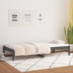 vidaXL Lit de jour Gris 90x190 cm Simple Bois de pin massif