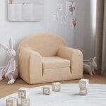 vidaXL Canapé-lit pour enfants crème peluche douce