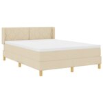 vidaXL Lit à ressort avec matelas crème  140 x 190 cm  tissu
