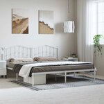 vidaXL Cadre de lit métal sans matelas et tête de lit blanc 183x213 cm