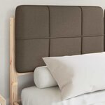 vidaXL Cadre de lit avec tête de lit rembourrée Taupe 140 x 200 cm