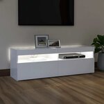 vidaXL Meuble TV avec lumières LED blanc 120x35x40 cm
