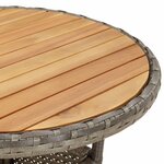 vidaXL Ensemble à manger de jardin et coussins 5 Pièces gris rotin acacia