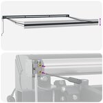 vidaXL Auvent Rétractable Vert et blanc 500 × 300 cm Tissu  Métal