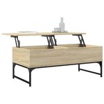 vidaXL Table basse chêne sonoma 100x50x40cm bois d'ingénierie et métal