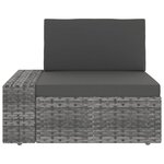 vidaXL Salon de jardin 10 Pièces avec coussins Gris Résine tressée