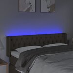 vidaXL Tête de lit à LED Taupe 147x16x78/88 cm Tissu