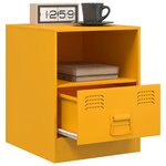 vidaXL Table de chevet jaune moutarde 34 5x39x44 cm acier