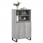 vidaXL Buffet haut Sonoma gris 60x36x110 cm Bois d'ingénierie