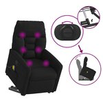 vidaXL Fauteuil inclinable de massage noir tissu microfibre