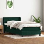vidaXL Sommier à lattes de lit et matelas vert foncé 80x220 cm velours