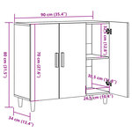 vidaXL Buffet chêne artisanal 90x34x80 cm bois d'ingénierie