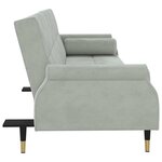 vidaXL Canapé-lit avec coussins gris clair velours