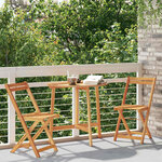 vidaXL Ensemble bistrot 3 Pièces Marron Bois d'acacia massif