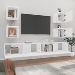 vidaXL Ensemble de meubles TV 6 Pièces Blanc Bois d'ingénierie