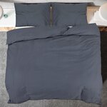 vidaXL Ensemble de housse de couette Anthracite 135x200 cm Coton