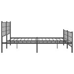 vidaXL Cadre de lit métal sans matelas avec pied de lit noir 193x203cm