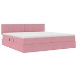 vidaXL Lit avec rangement et LED avec LED Rose 200 x 200 cm Velours