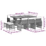 vidaXL Ensemble à manger de jardin et coussins 11 Pièces beige poly rotin