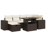 vidaXL Salon de jardin 8 Pièces avec coussins marron résine tressée