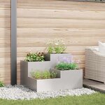 vidaXL Cache-pot de jardin Argent 100 x 100 x 60 cm Acier inoxydable