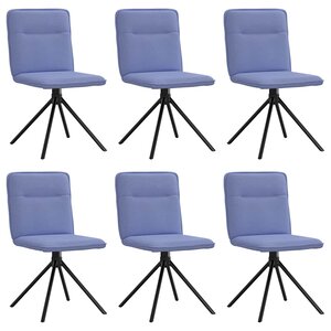 vidaXL Chaises à manger lot de 6 bleu jean tissu