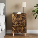 vidaXL Cabinet de chevet Chêne fumé 43 x 41 x 66 5 cm