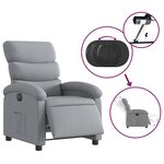 vidaXL Fauteuil inclinable électrique Gris clair Tissu