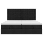 VidaXL Cadre de lit ottoman avec matelas noir 200x200cm tissu