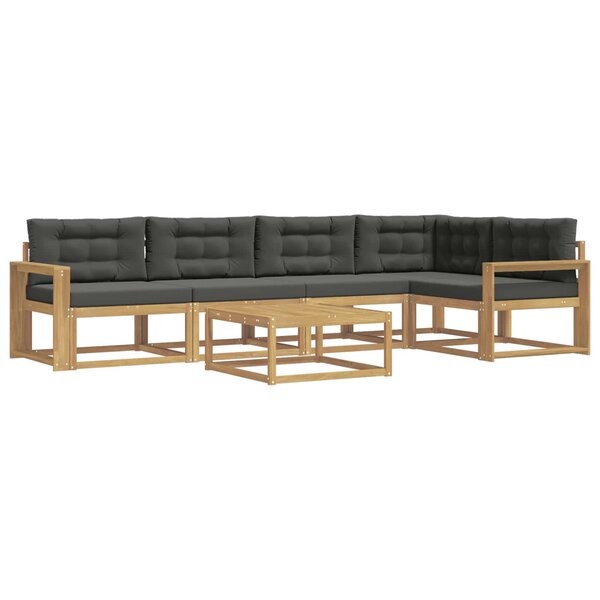 vidaXL Ensemble de canapés d'extérieur 6 pc Blanc et anthracite