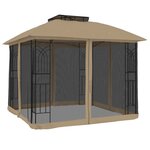 vidaXL Tonnelle avec double toit et parois en filet taupe acier