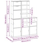 vidaXL Armoires latérales 5 Pièces ODDA blanc 40x24x79 cm bois massif pin