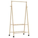 vidaXL Porte-vêtements et étagères et roulettes 96x45 5x155 5cm bambou