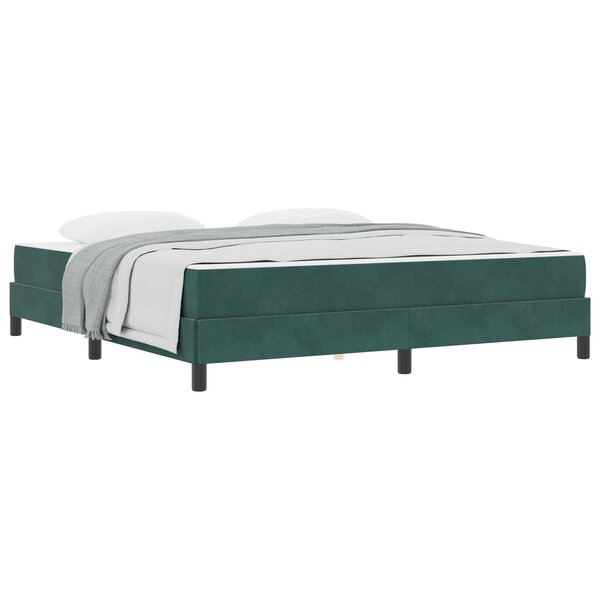 vidaXL Lit à ressorts avec matelas Vert foncé 180 x 200 cm tissu