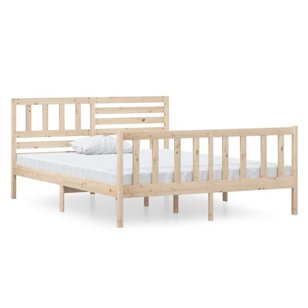 vidaXL Cadre de lit 120x190 cm Petit double Bois massif