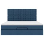 VidaXL Cadre de lit ottoman avec matelas bleu 200x200cm tissu