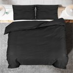 vidaXL Ensemble de housse de couette Noir 140x200 cm Coton