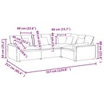 vidaXL Canapé modulaire avec coussins en velours gris foncé