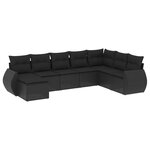 vidaXL Salon de jardin 8 Pièces avec coussins noir résine tressée