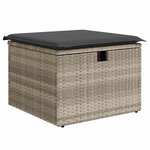 vidaXL Salon de jardin 9 Pièces avec coussins gris clair résine tressée