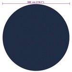 vidaXL Film solaire de piscine flottant PE 300 cm Noir et bleu