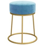 vidaXL Tabouret rond Bleu clair Velours