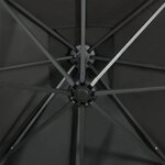 vidaXL Parasol déporté avec mât et lumières LED Anthracite 250 cm