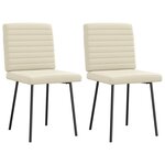 vidaXL Chaises à manger lot de 2 crème similicuir