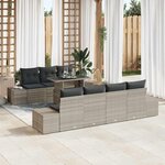 vidaXL Ensemble de canapé de jardin 8 Pièces Gris clair 100 x 55 x 73 cm